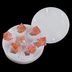 DIY 7 캐비티 주사위 몰드 - 맞춤형 수지 주사위용 날카로운 가장자리 실리콘, RPG를 위한 완벽한 선물