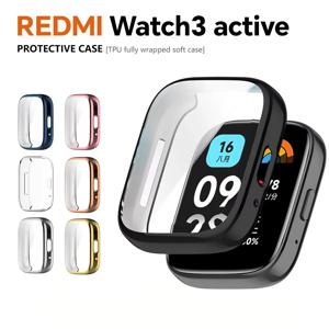Redmi Watch 3용 소프트 TPU 케이스 Redmi Watch 3용 액티브 풀 스크린 프로텍터 액티브 보호 쉘 범퍼 커버