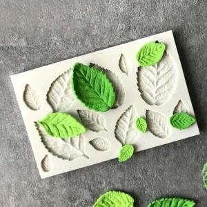 1개, 장미잎 모양 초콜릿 몰드, 3D 실리콘 몰드, 잎 모양 캔디 몰드, 퐁당 몰드, 껌 페이스트 몰드, DIY 케이크 장식용