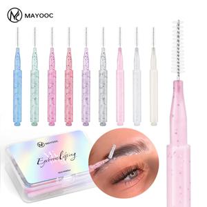 MAYOOC 미니 눈썹 브러시 눈썹 파마 브러시 일회용 눈썹 리프팅 브러쉬 구부릴 수있는 마이크로 속눈썹 브러시 애플리케이터 도구