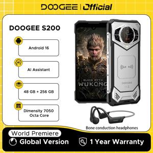 글로벌 버전 DOOGEE S200 5G 러기드 폰 12GB +256GB 6.72인치 디스플레이 100MP AI 메인 카메라 10100mAh 모바일폰 안드로이드 16 NFC