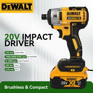 디월트 20V 컴팩트 브러시리스 임팩트 드라이버 205Nm 토크 6.35mm 퀵 체인지 척 0-3800ipm 3250rpm 3 LED 비드 가정 수리용