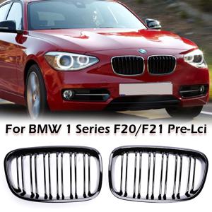 BMW 1 시리즈 F20 F21 2011-2014 116i 118i 120i 라디에이터 그릴 자동차 액세서리용 프론트 범퍼 레이싱 그릴 크롬 카본 그릴