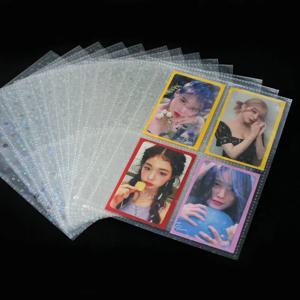10 개/대 1/2/4 포켓 그리드 사진 앨범 A5 내부 페이지 포토 카드 바인더 포토 슬리브 6 링 리필 내부 페이지 포토 카드 Kpop
