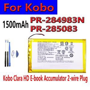 1500mAh PR- 285083   PR- 284983 Kobo Glo HD Tolino용 N 배터리, Kobo Clara HD 전자책 누산기 2선 플러그