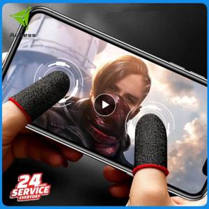 PUBG 게이머를위한 모바일 게임 손가락 끝 장갑 Sweatproof Anti-slip 터치 스크린 손가락 슬리브 통기성 게임 손가락 커버 침대