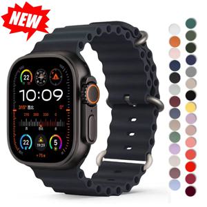 Apple Watch Ultra 2 밴드 용 오션 스트랩 49mm 10 9 8 7 45mm 41mm 실리콘 팔찌 팔찌 iWatch 6 5 4 3 SE 44mm 40 42mm 밴드
