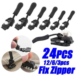 24/3pcs 유니버설 분리형 금속 지퍼 슬라이더 풀러 분리형 인스턴트 수리 키트 의류에 대 한 DIY 교체 레버 잠금 장치