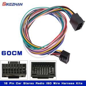 60CM 16 핀 범용 자동차 스테레오 라디오 ISO 와이어 하네스 키트 전원 말하기 ACC 확장 안드로이드 플레이어 용 60cm 어댑터 케이블