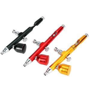 에어 브러시 키트, 3 개의 노즐 세트가있는 듀얼 액션 중력 에어 브러시 건, 메이크업 네일 아트 페인팅 모델 용 알루미늄 스프레이 건