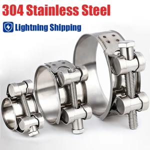 강력한 클램프 304 스테인레스 스틸 호스 공기 물 파이프 배기 연료 클립 오토바이 머플러 클램프 내구성 씰링 용접 도구
