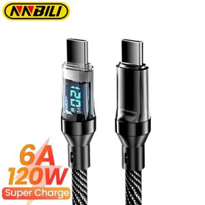 NNBILI USB 타입 C - USB C 케이블 120W/6A PD 고속 충전 충전기 와이어 코드 타입-C USBC 케이블 (샤오미, 삼성, 아이폰용 아님)