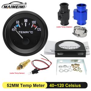 52mm 수온 게이지 키트(수온 센서 포함) 자동차 온도계 LED 디스플레이 어댑터 조인트 파이프 라디에이터 1/8 NPT