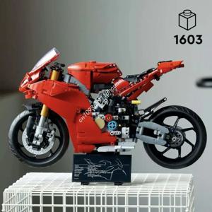 2025 MOC 기술 42202 Ducatis Panigales V4 S 오토바이 빌딩 블록 모델 기계 그룹 벽돌 장난감 어린이 소년 선물