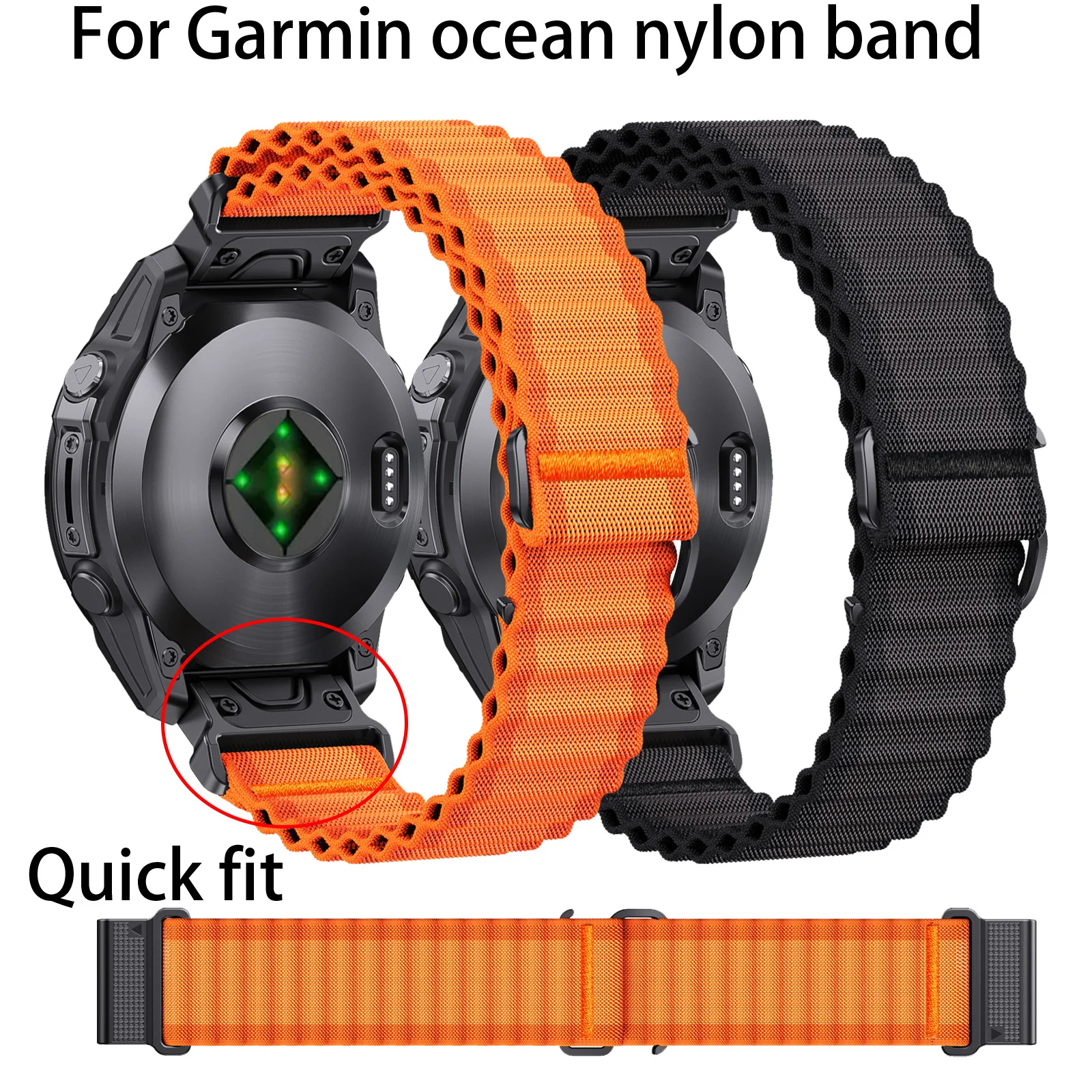 QuickFit 26mm 22mm Garmin Fenix ​​E 8 7X 7 6 6X/Epix Pro Gen 2 51mm 47mm/Tactix 시계 밴드 액세서리 용 2 톤 나일론 스트랩