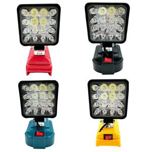 Makita/Dewalt/Milwaukee 18V 배터리 용 LED 조명 3 인치 손전등 휴대용 비상 홍수 램프 캠핑 낚시 조명