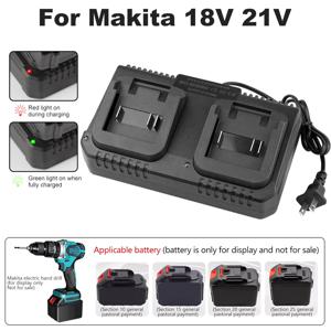 Makita BL1415 BL1815 BL1830 BL1850 US/EU 플러그 3.0A 18V 21V 최대 리튬 이온 배터리 고속 충전기 2 슬롯 용 듀얼 배터리 충전기