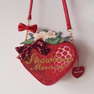 오리지널 딸기 로리타 달콤한 귀여운 소녀 대각선 숄더 핸드백