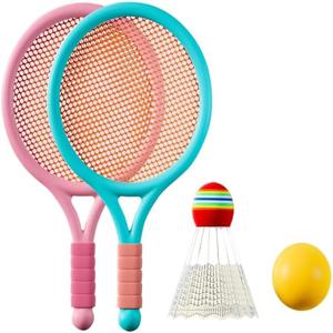 경기용으로 적합한 휴대용 배드민턴 라켓 및 스틱, 내구성이 뛰어난 재료로 제작되었으며 오래 지속되는 그립이 있습니다.