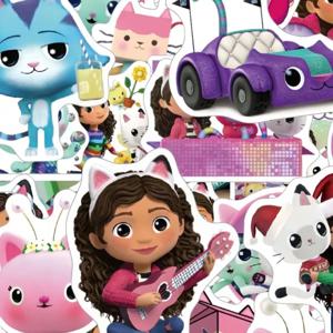 10pcs/30pcs/50pcs 개비 인형 집 만화 DIY 파티 장식 스티커 생일 파티 용품 어린이 소년 소녀 선물