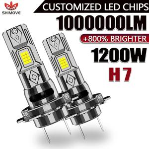 H7 LED 헤드라이트 CANBUS 에러 프리 자동차용 라이트 1000000LM 1200W 초고휘도 터보 자동 전구 맞춤형 LED 칩 램프 12V 24V