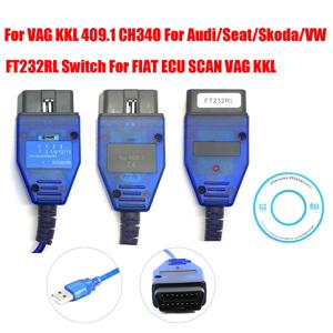 VAG KKL 409.1 CH340 OBD2 USB 인터페이스 아우디/시트/스코다/VW 자동차 진단 케이블 FT232RL 스위치 (피아트 ECU 스캔 VAG KKL용)