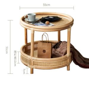 나무 등나무로 짠 레저 소파 사이드 테이블 천연 대나무 시골 북유럽 책상 어린이 침실 사이드 커피 테이블