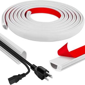 2/3 미터 코드 관리 채널 보이지 않는 장식 와이어 커버 안티 스텝 보호기 접착식 소프트 케이블 레이스웨이 (캡 포함)