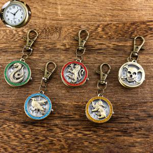 레트로 플립 키체인 걸이 시계, 학생 패션 트렌드 석영 회중 시계, 시험 대형 다이얼 회중 시계, 키체인