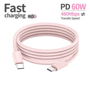 PD 60W USB C to USB Type C 케이블 고속 충전 데이터 케이블 아이폰 15 15Pro 화웨이 삼성 샤오미 데이터 라인 블랙 화이트 1M 2M 3M