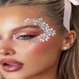 1/3개 섹시한 라인스톤 눈 장식, 반짝이는 라인스톤 데코 스티커, ABS 소재, 음악 축제 코스프레 메이크업