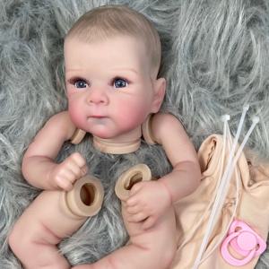 MRB 18인치 리본 베티 3D 스킨 페인팅 키트 (속눈썹 포함) 및 천 바디 조립되지 않은 리본 베이비돌 부품 DIY 몰드