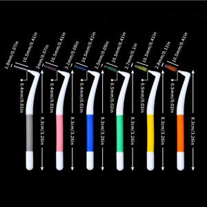 JNSUR L자형 컬러풀 치간 칫솔 교정용 치과 도구 치아 구강 청소 이쑤시개 치과 구강 위생 치아 청소기