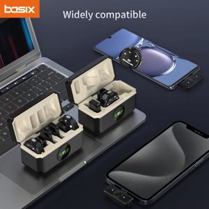 iPhone Android 용 무선 라 발리에 마이크 세트 비디오 녹화를위한 듀얼 무 지향성 콘덴서 옷깃 마이크 소음 차단