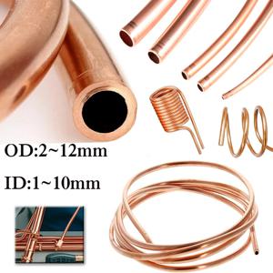 1M 연질 구리 튜브 코일 2mm-12mm 외경 에어컨 냉동 DIY 냉각 프로젝트용, 순수 구리 파이프 와이어 공예 제작