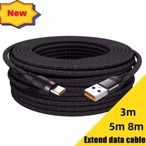 유니버설 USB 타입 C 케이블 5A 초고속 충전 케이블 1m 2m 3m 5m 8m 연장 데이터 케이블 아이폰 15 삼성 화웨이 샤오미 PS4/5용