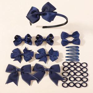 34 개/대 새로운 패션 계층화 된 Hairbands 리본 활 머리띠 헤어 클립 BB 클립 헤어 넥타이 수제 헤어 액세서리 소녀