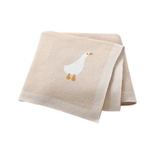 아기 면 담요 만화 거위 니트 신생아 남아 여아 스와들 랩 플래드 유모차 침구 90*70cm 유아 수면 매트