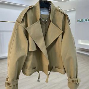 새로운 봄 가을 트렌치 코트 여성 한국 우아하고 세련된 올 매치 여성용 윈드 브레이커 자켓 캐주얼 여성용 아우터웨어 쇼트 탑