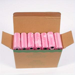 120개의 매우 두꺼운 누출 방지 똥 봉투 - 생기 넘치는 핑크 & 퍼플 디자인, 개를 위한 고품질 폴리에틸렌 쓰레기 봉투