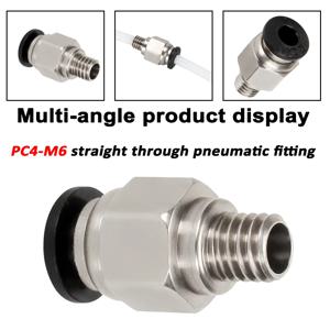 1-10pcs 3d 프린터 액세서리 PC4-M6 남성용 직선형 공압 PTFE 튜브 퀵 피팅 커넥터