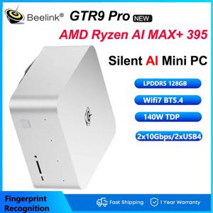 Beelink GTR9 Pro AMD Ryzen AI MAX+ 395 AI 미니 PC 윈도우 11 LPDDR5 128GB 2TB Wifi7 BT5.4 8K 지문 인식 데스크탑 게이머 PC