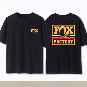 여름 폭스 레이싱 크로스 컨트리 산악 자전거 기념 티셔츠 고품질 패션 남성 여성 반팔 라운드 넥 탑
