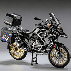 1/10 R1250 GS ADV 합금 레이싱 오토바이 다이캐스트 스트리트 스포츠 오토바이 모델 시뮬레이션 사운드 라이트 컬렉션 어린이 선물