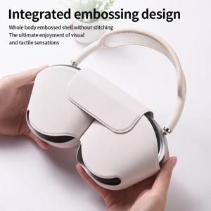 AirPods 용 가죽 케이스 최대 무선 헤드폰 이어폰 케이스 Apple AirPodsMax 소프트 가방 용 보호 커버 Coque 액세서리
