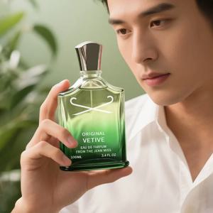 100ML 베티버 레몬 남성 향수 프레쉬 우디 향 오 드 뚜왈렛 플러팅 데이팅 페로몬 콜론 향수 바디 스프레이