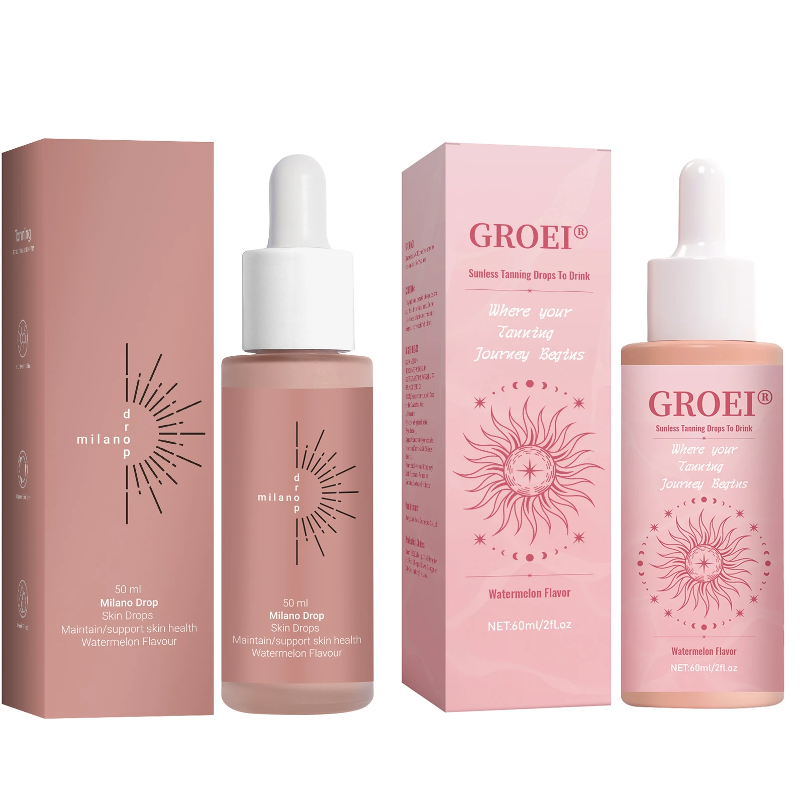 2PCS 셀프 태닝 드롭 피부 멜라닌 액체 브론저 천연 태너 바디 페이스 태양 화상 방지 Sunless Tanning