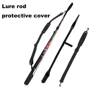 조절 가능한 낚싯대 보관 가방 블랙 휴대용 낚싯대 어깨 벨트 낚싯대 벨트 보호대 릴 낚시 액세서리