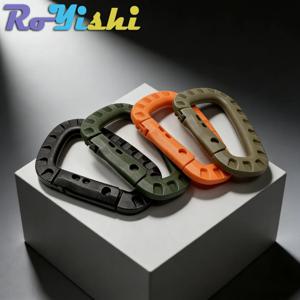 2/4/6개 플라스틱 카라비너 몰리 클립 키체인 하드 스프링 스냅 기어 훅 야외 캠핑 하이킹 도구