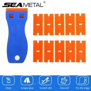 SEAMETAL 자동차 스티커 리무버 다목적 플라스틱 작은 페인트 자동차 접착제 제거 도구 가정용 유리 청소 스크레이퍼 세트